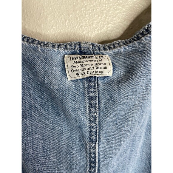 Levi’s Denim Overall Dress XXL Button Front Jean Jumper Pinafore Midi Dress - Picture 6 of 7